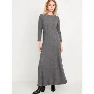 Old Navy | Dresses | Old Navy Womens Fit Flare Ribbed Maxi Dress Gray Size  Small | Poshmark